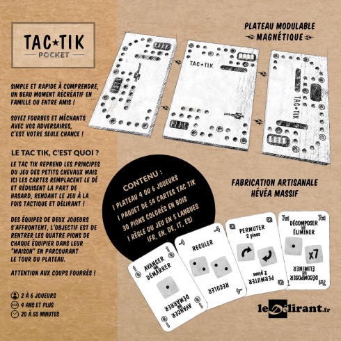 Jeu de TAC TIK POCKET - 2 à 6 joueurs