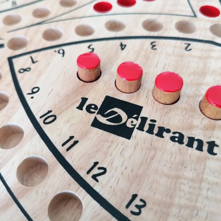 Jeu de tock réversible 4 et 6 joueurs en bois d'hévéa, écoresponsable aux normes CE.