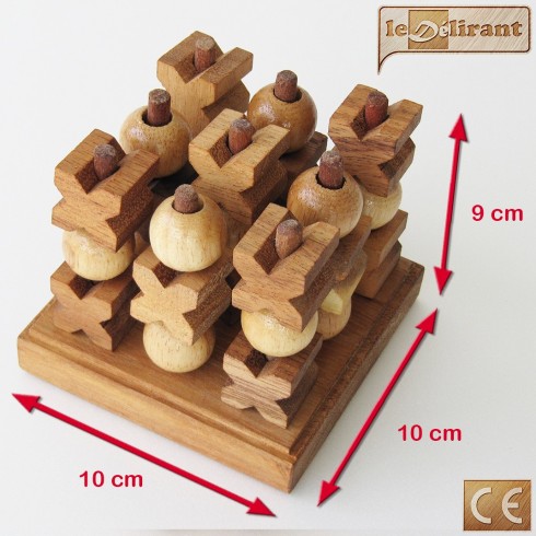 Tic Tac Toe 3D - Morpion 3 dimensions en bois massif d'acacia -  LEDELIRANT