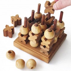 Tic Tac Toe 3D - Morpion 3 dimensions en bois massif d'acacia -  LEDELIRANT