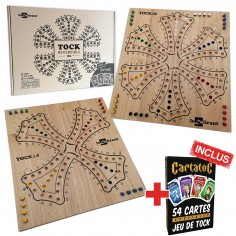 Jeu de Tock XL 4 et 6 joueurs plateau reversible Cartatoc Bois hévéa