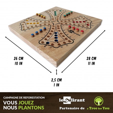 Jeu de tock réversible 4 et 6 joueurs en bois d'hévéa. Aux normes CE.