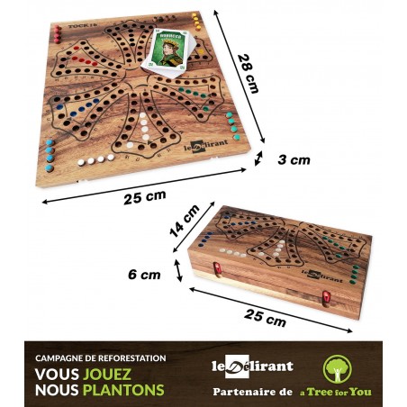Jeu de Toc Tock 6 4 joueurs, jeu de société familial en bois massif