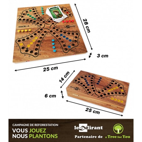 Jeu de Toc Tock 4 6 joueurs, jeu de société familial en bois massif