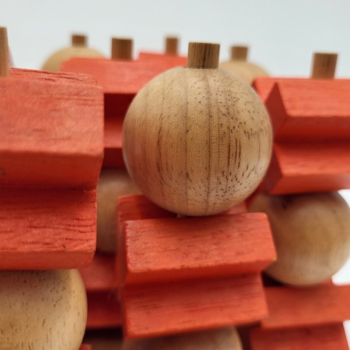 Tic Tac Toe 3D Couleur - Format XL- Morpion en 3 dimensions - En Bois Massif - LEDELIRANT