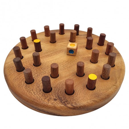 Memory Jeu en Bois | Jeu de Société Familial 2-6 Joueurs | Fabrication Artisanale en Bois Massif d'Acacia | LEDELIRANT