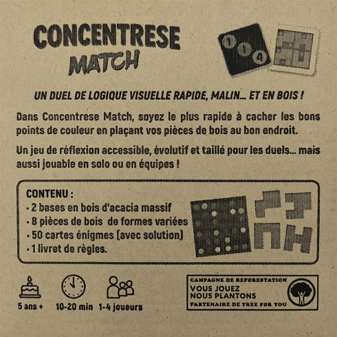Concentrese Match - A vos pièces, Prêts, Placez ! le nouveau jeu en bois LEDELIRANT