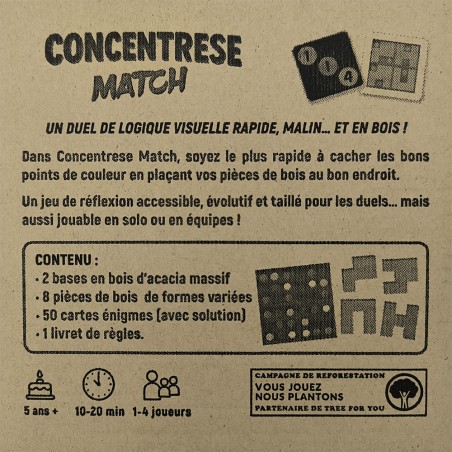 Concentrese Match - A vos pièces, Prêts, Placez ! le nouveau jeu en bois LEDELIRANT
