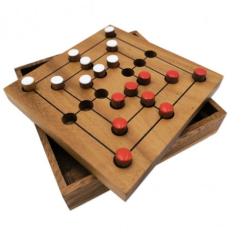 Jeu du Moulin en bois massif artisanal – Marelle traditionnelle durable