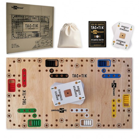 Jeu de TAC TIK POCKET - 2 à 6 joueurs - LEDÉLIRANT - hévéa massif