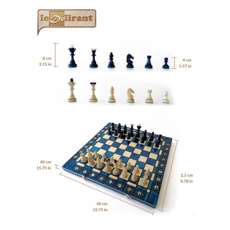 Échiquier Pliable 40×40 cm en Bois – Haute Qualité LEDELIRANT