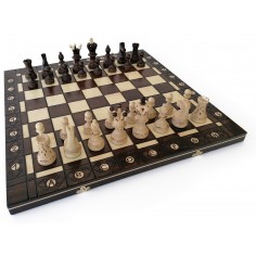 Échiquier Pliable 54×54 cm en Bois de Charme verni