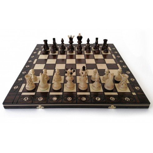 Échiquier Pliable 54×54 cm en Bois de Charme verni