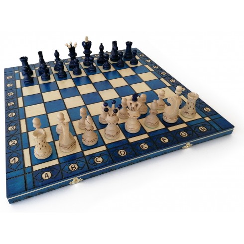 Échiquier Pliable 54×54 cm en Bois de Charme verni
