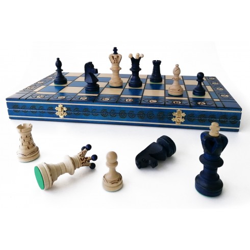 Échiquier Pliable 54×54 cm en Bois de Charme verni