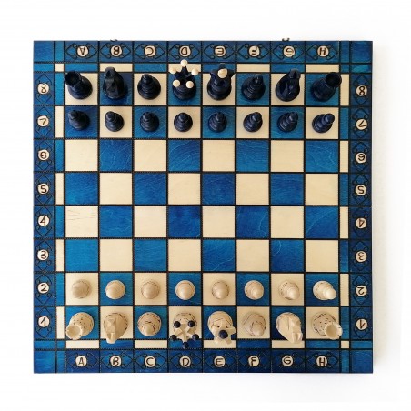 Échiquier Pliable 54×54 cm en Bois de Charme verni
