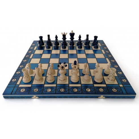 Échiquier Pliable 54×54 cm en Bois de Charme verni