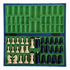 Échiquier Pliable 54×54 cm en Bois de Charme verni 2