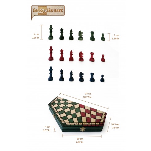Échecs à 3 Yalta - 41x35 cm