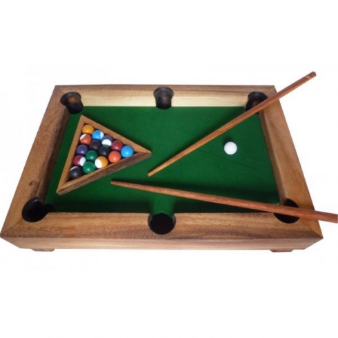 Mini Table de billard facile à installer, boules en bois pour maison de jeu