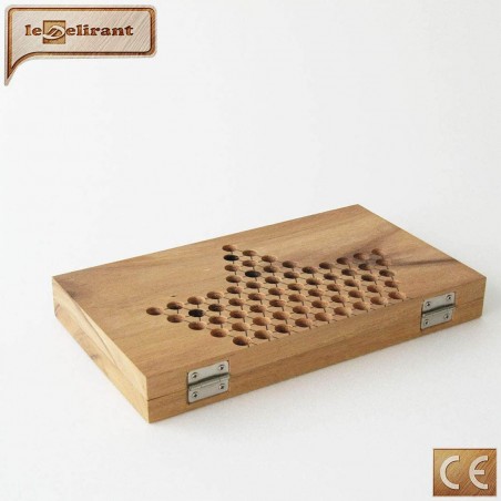 Jeu de dames chinoises en bois massif, pliable, jeu de voyage, fabrication artisanale.