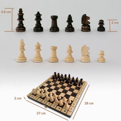 Échiquier magnétique avec pièces d'échecs - 34x34 cm - Chess King - Echecs  - Jeu