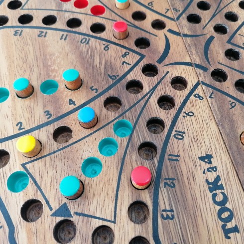 Jeu de Toc Tock 4 6 joueurs, jeu de société familial en bois massif