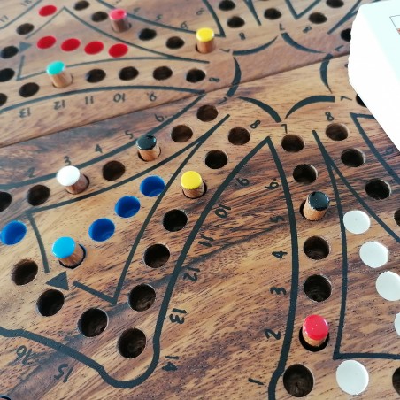 Jeu de Toc Tock 6 4 joueurs, jeu de société familial en bois massif